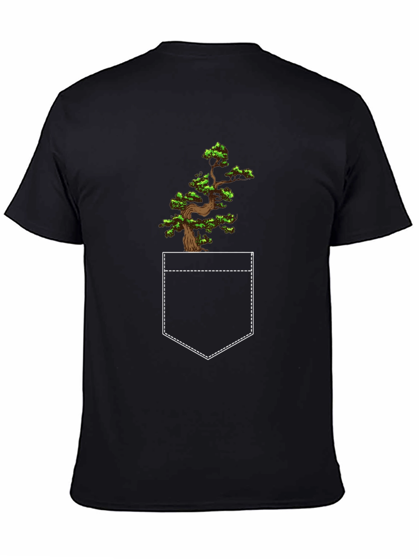 Bonsai Tree Pocket T-Shirt - Unique Graphic Tee