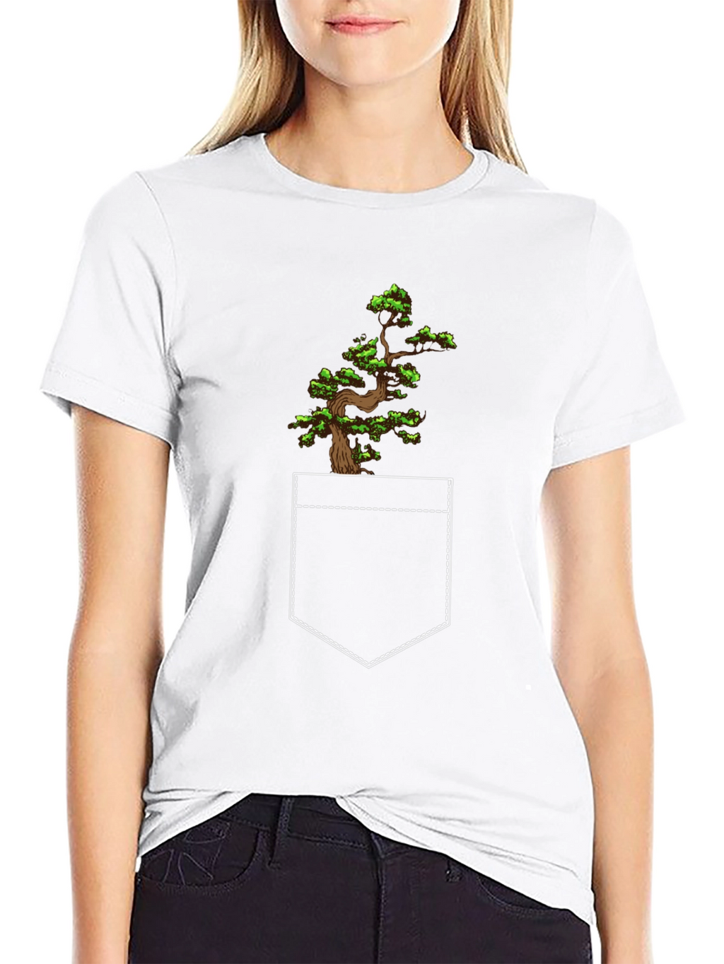 Bonsai Tree Pocket T-Shirt - Unique Graphic Tee