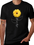 Life is a Gift Sunflower Graphic Tee - Black