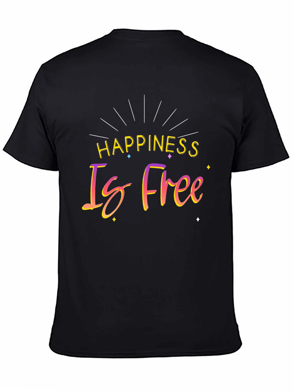 Happiness Is Free Black Graphic T-Shirt