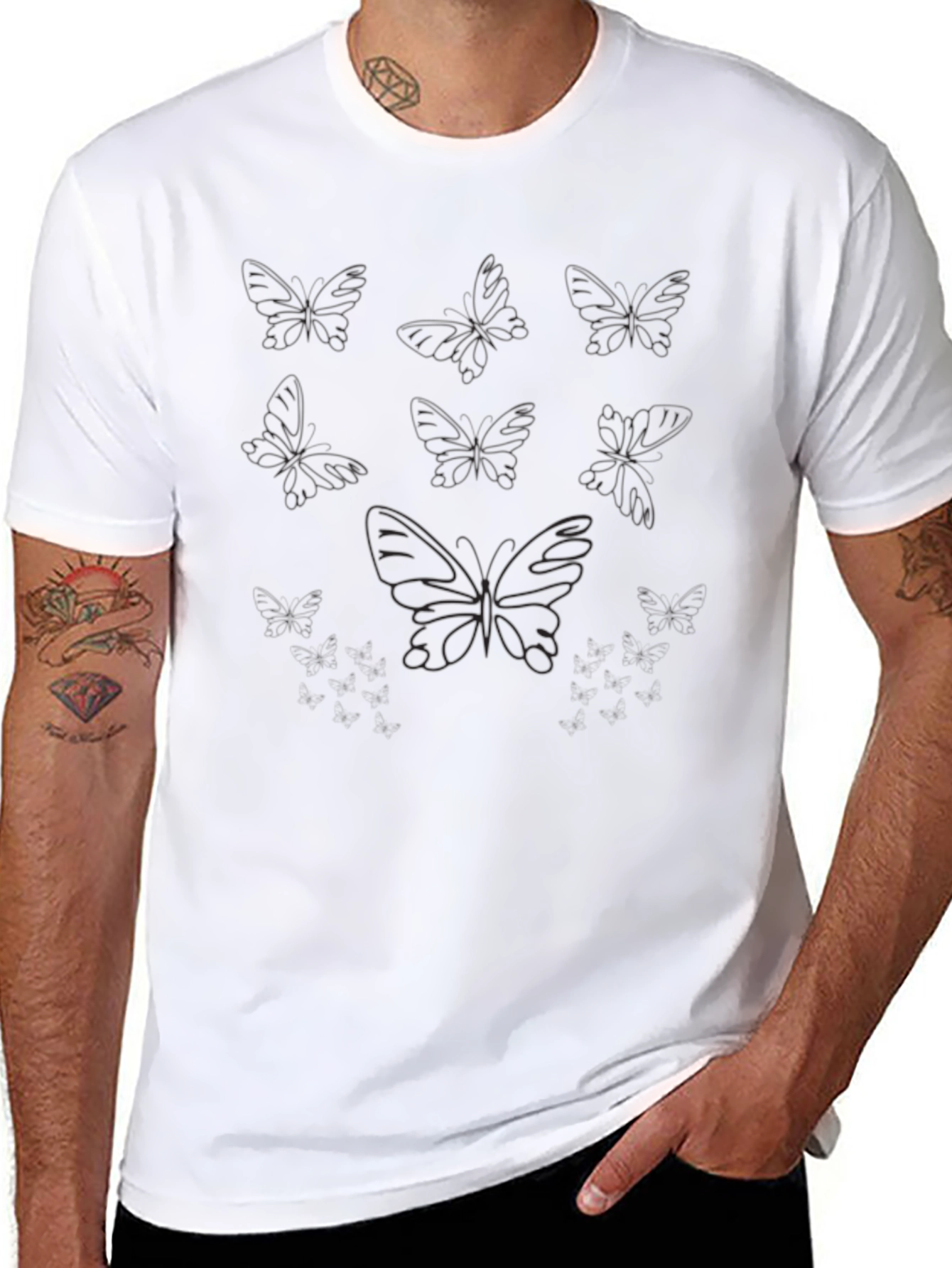 Black Butterfly Graphic Tee - Soft Cotton Comfort