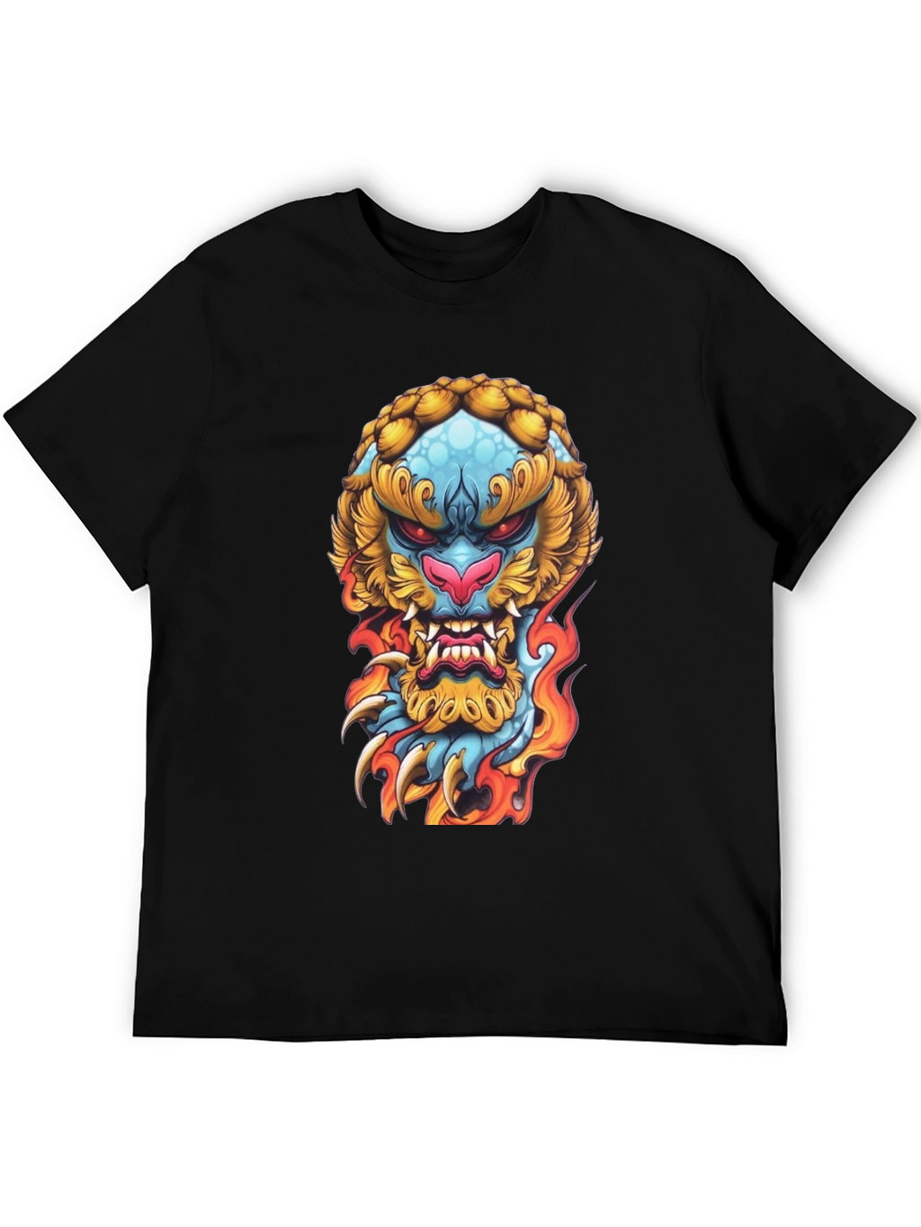 Fiery Beast Graphic Tee - Black