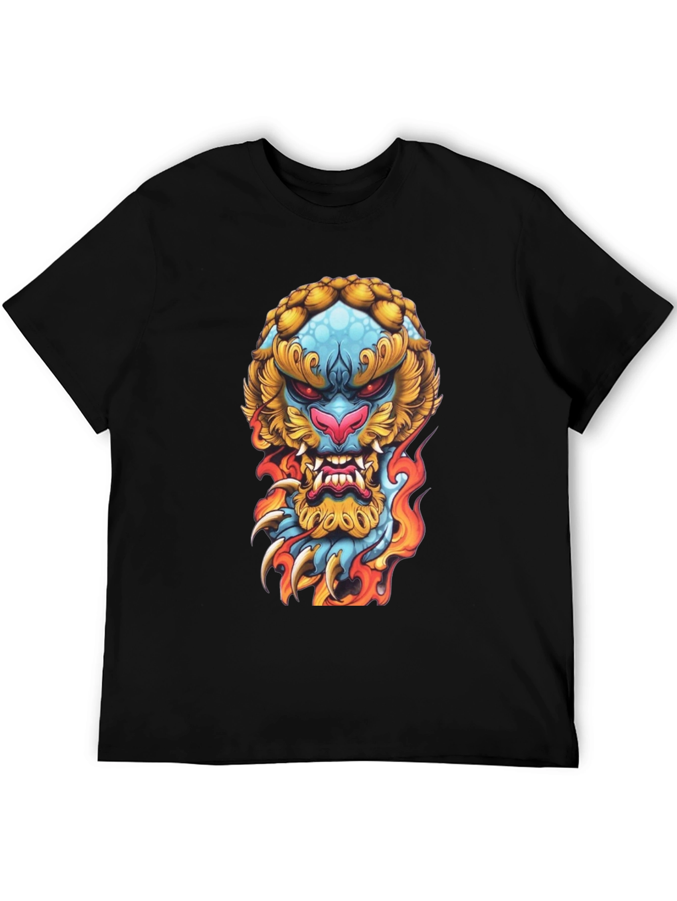 Fiery Beast Graphic Tee - Black