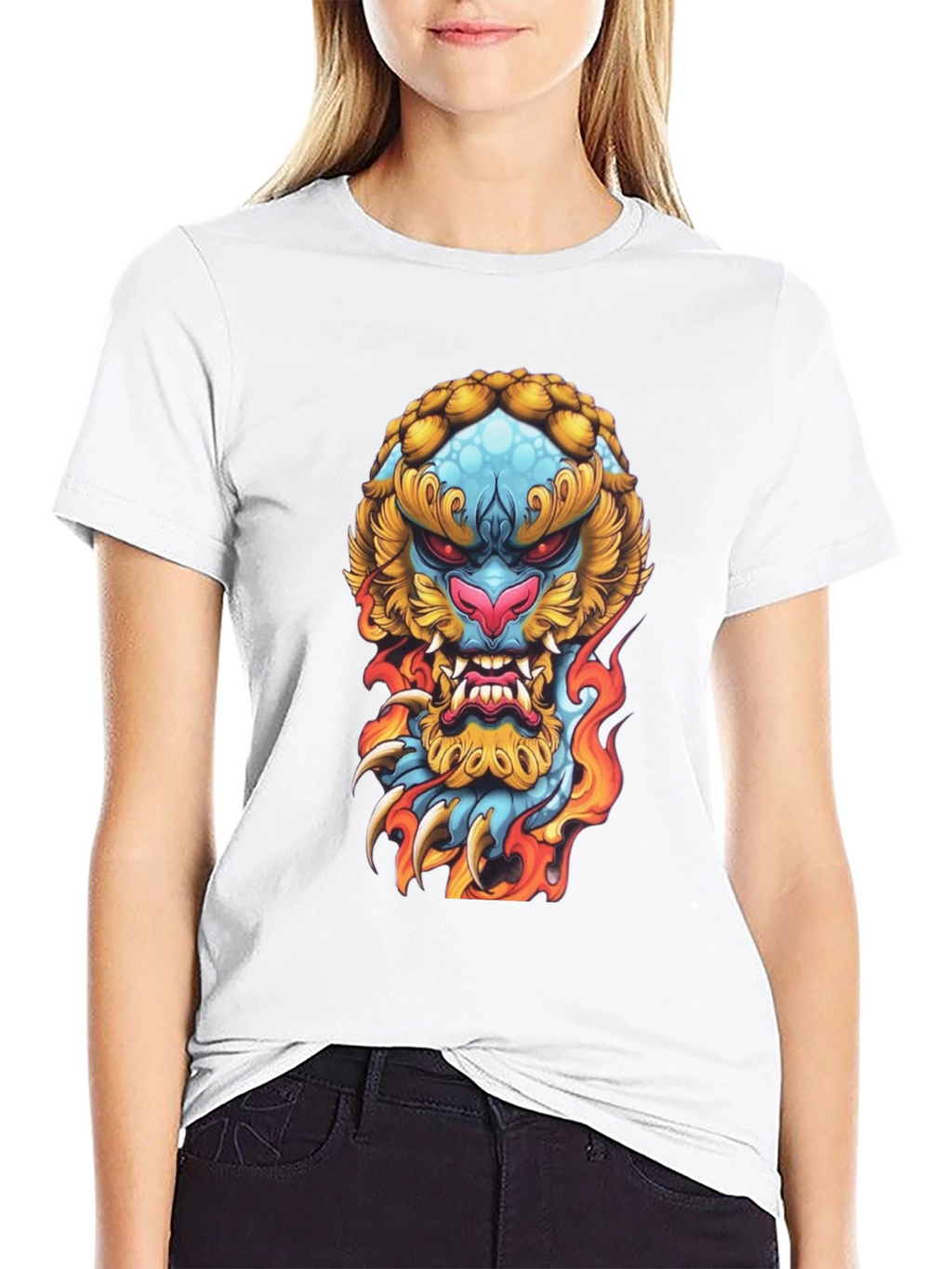 Fiery Beast Graphic Tee - Black