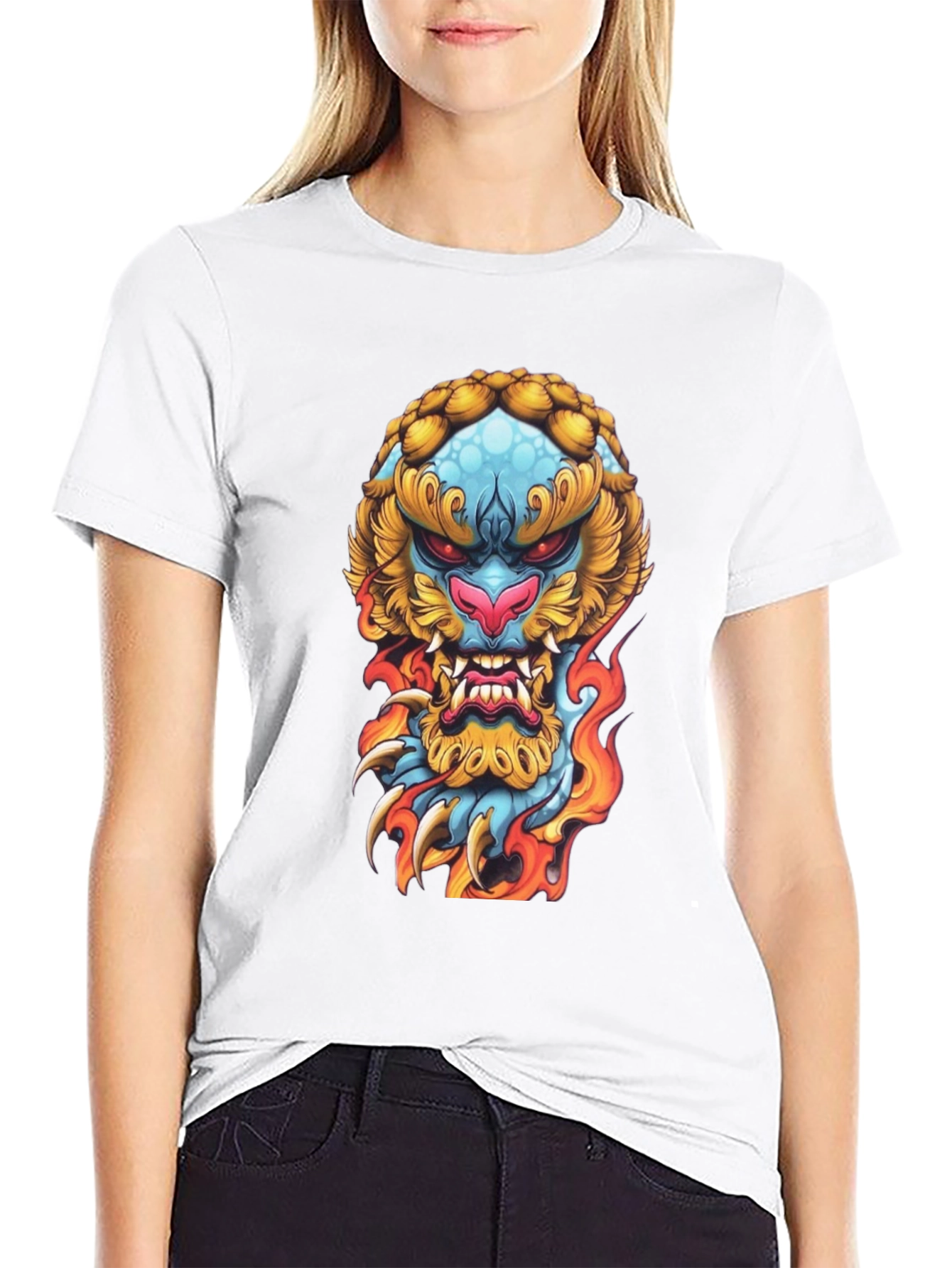Fiery Beast Graphic Tee - Black