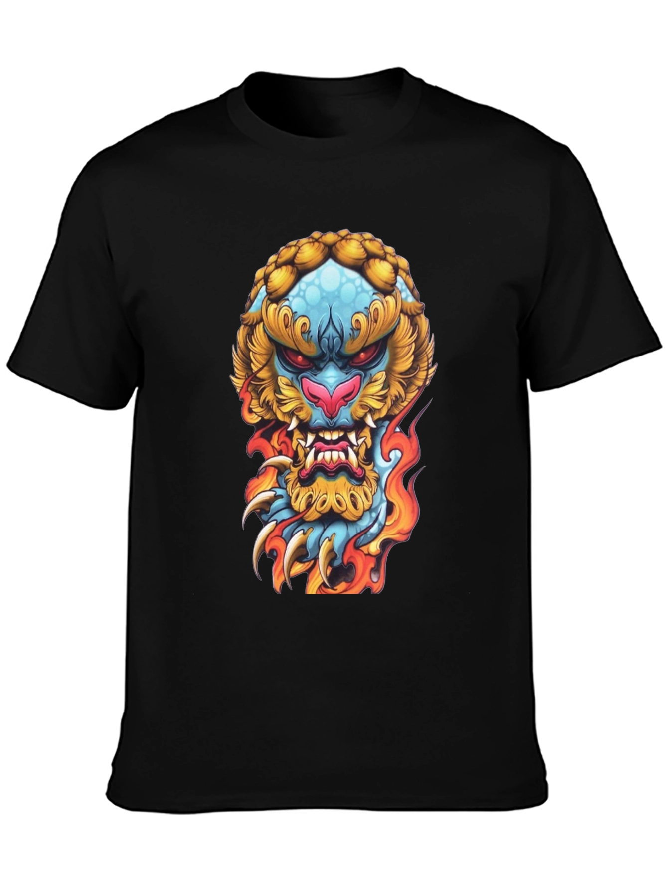 Fiery Beast Graphic Tee - Black