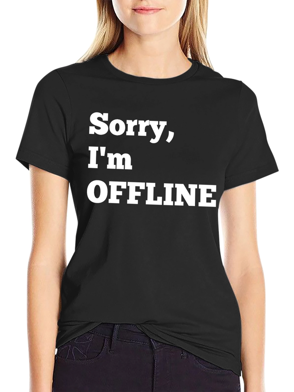 Sorry Im Offline Funny Graphic Novelty T-Shirt