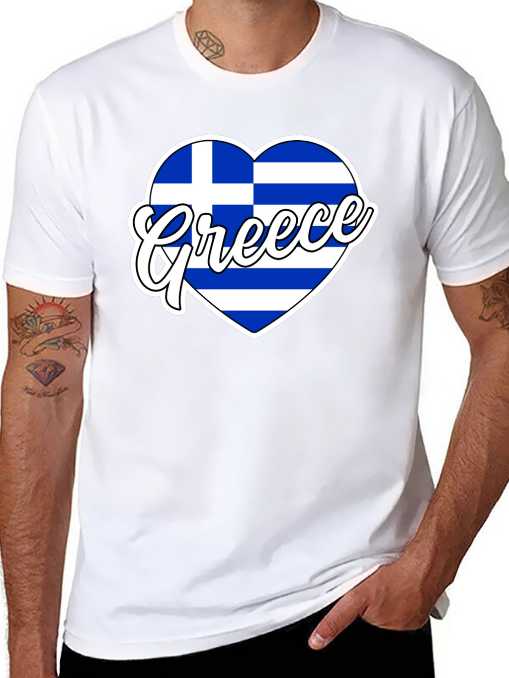 Greece Flag Heart T-Shirt