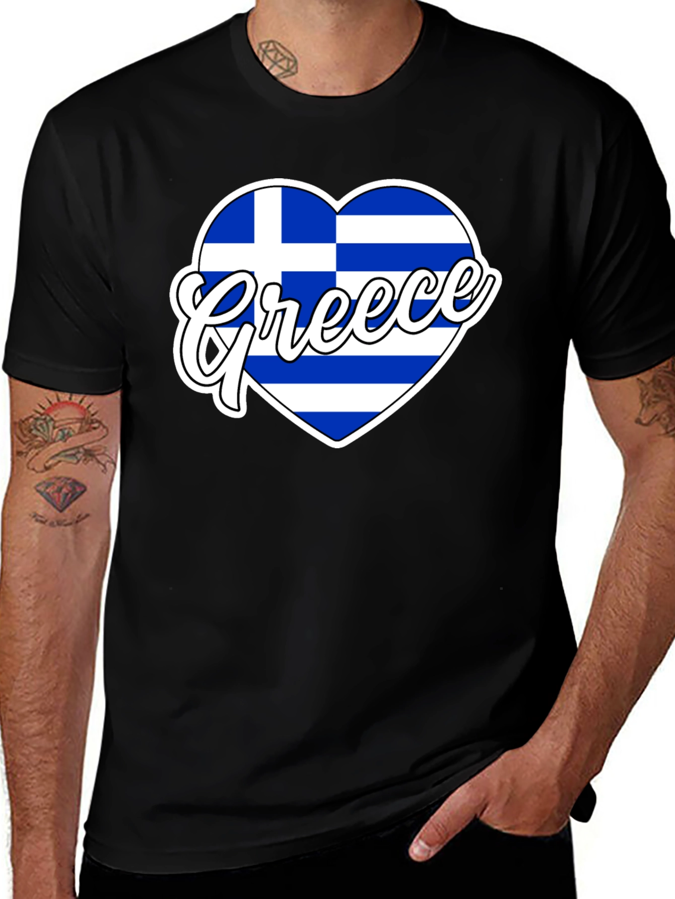 Greece Flag Heart T-Shirt