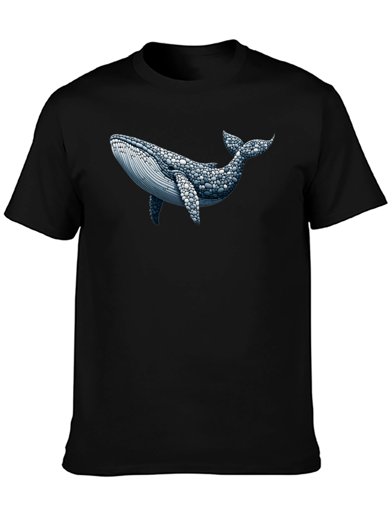 Whale Graphic Print Black T-Shirt