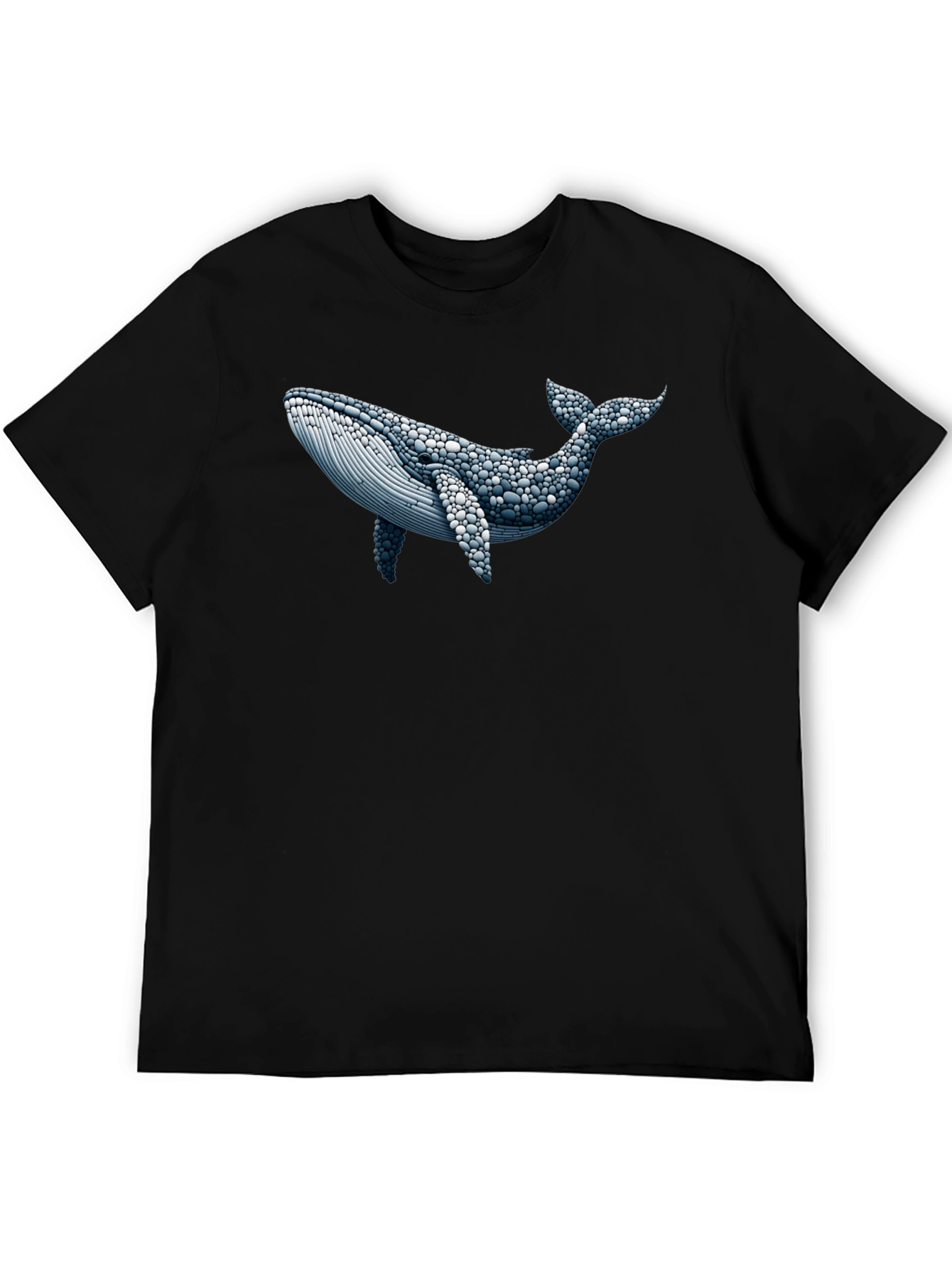 Whale Graphic Print Black T-Shirt