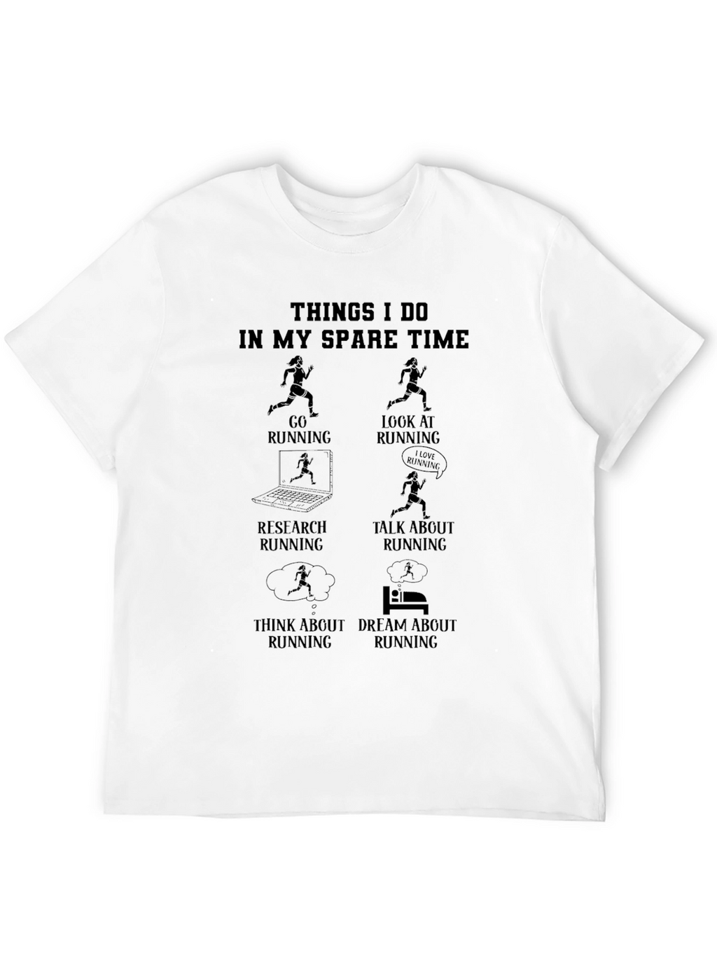Runners Spare Time Black Graphic T-Shirt