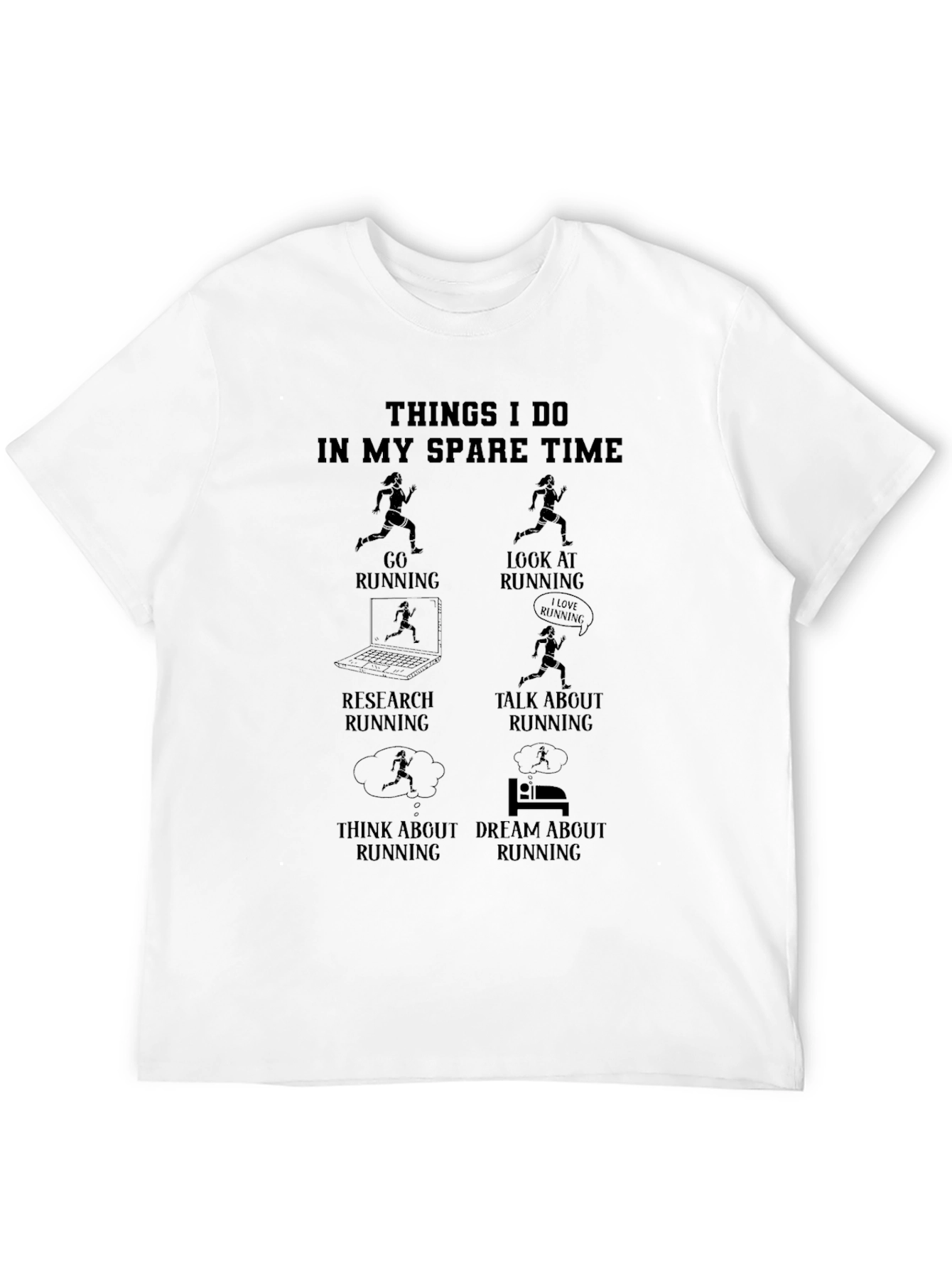 Runners Spare Time Black Graphic T-Shirt