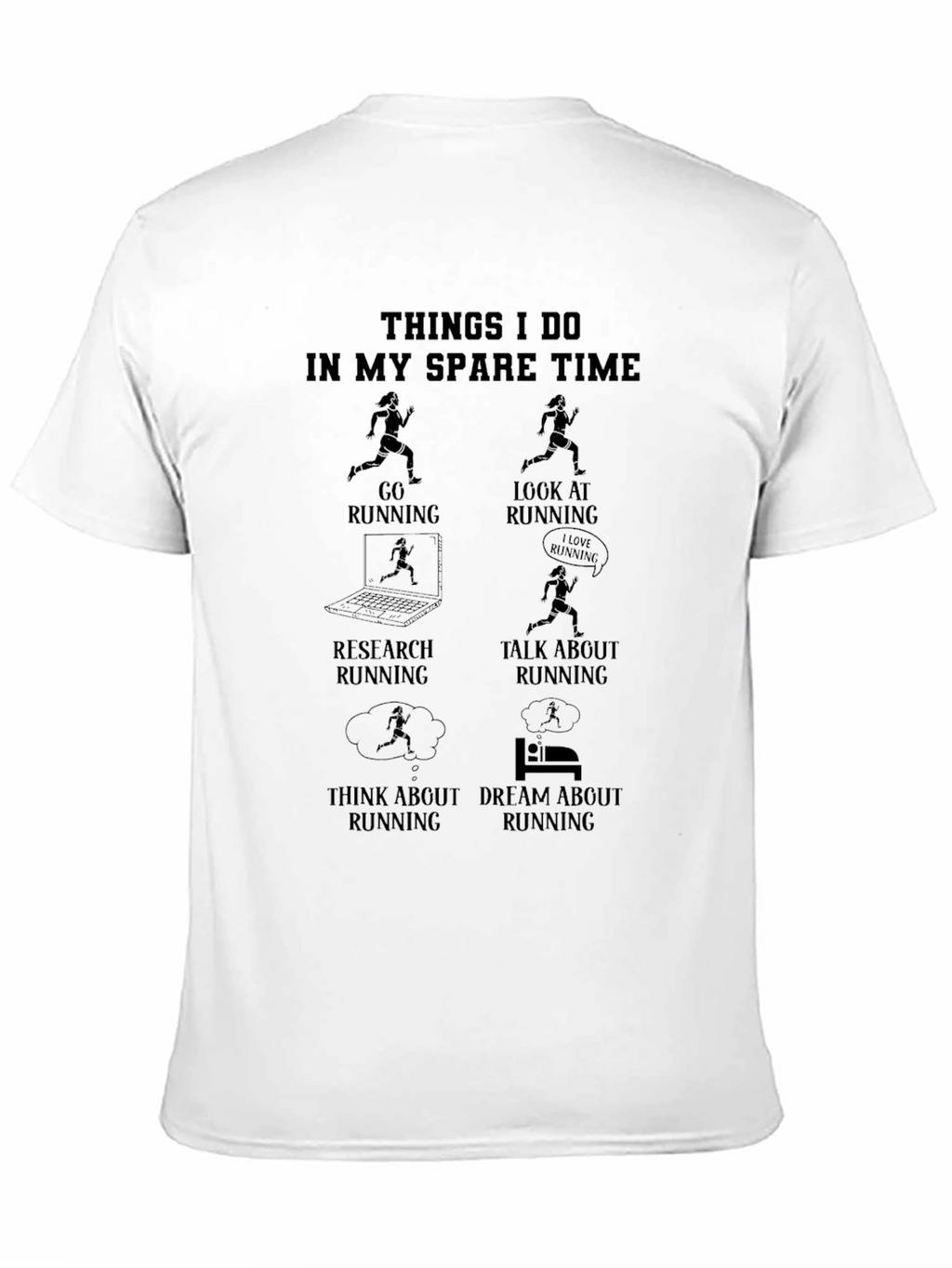 Runners Spare Time Black Graphic T-Shirt
