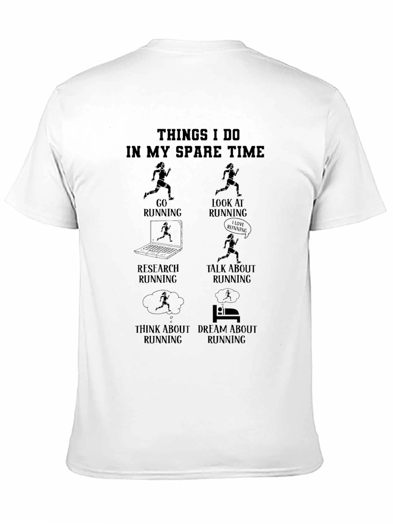 Runners Spare Time Black Graphic T-Shirt