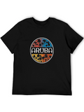 Aruba Palm Tree Graphic Black T-Shirt