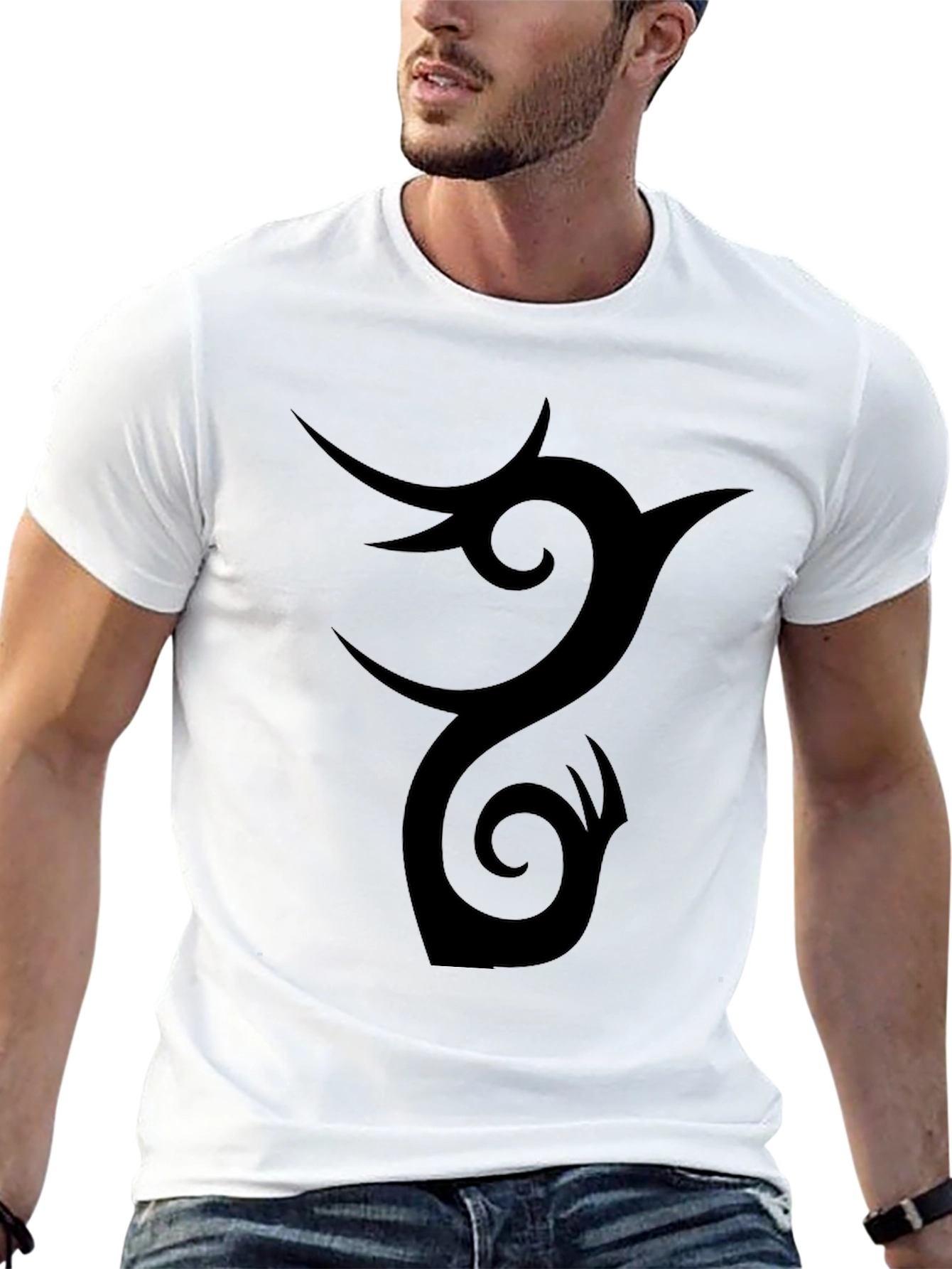 Tribal Phoenix Graphic Black T-Shirt