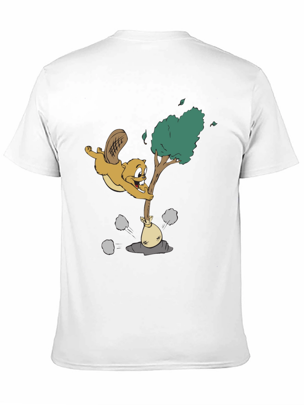 Cartoon Beaver Black T-Shirt