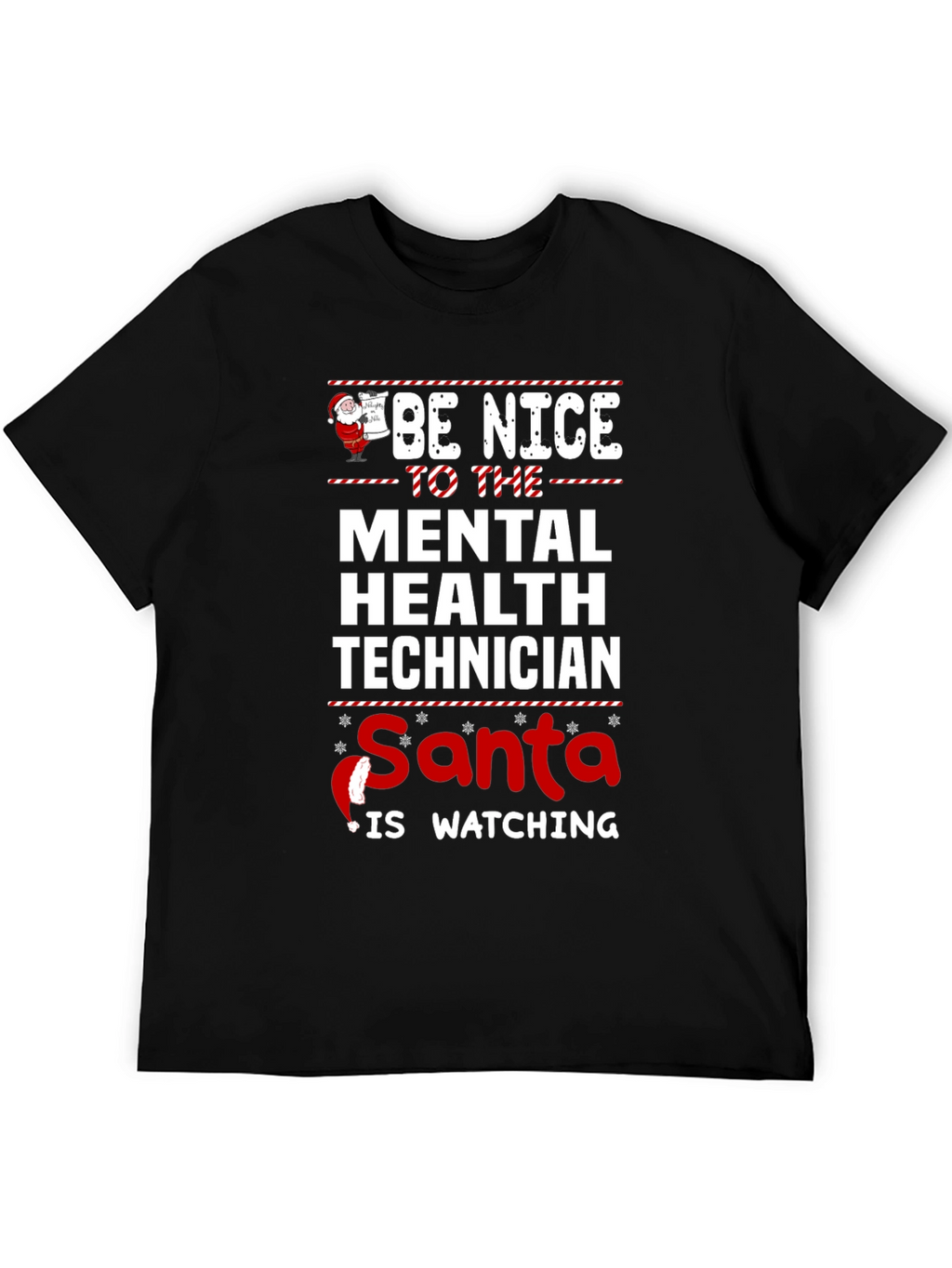 Mental Health Tech Santa Watching Christmas T-Shirt