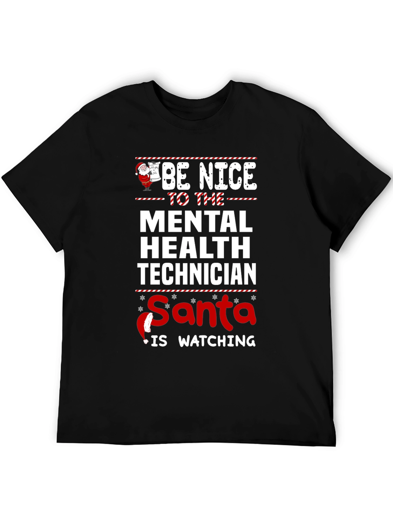 Mental Health Tech Santa Watching Christmas T-Shirt