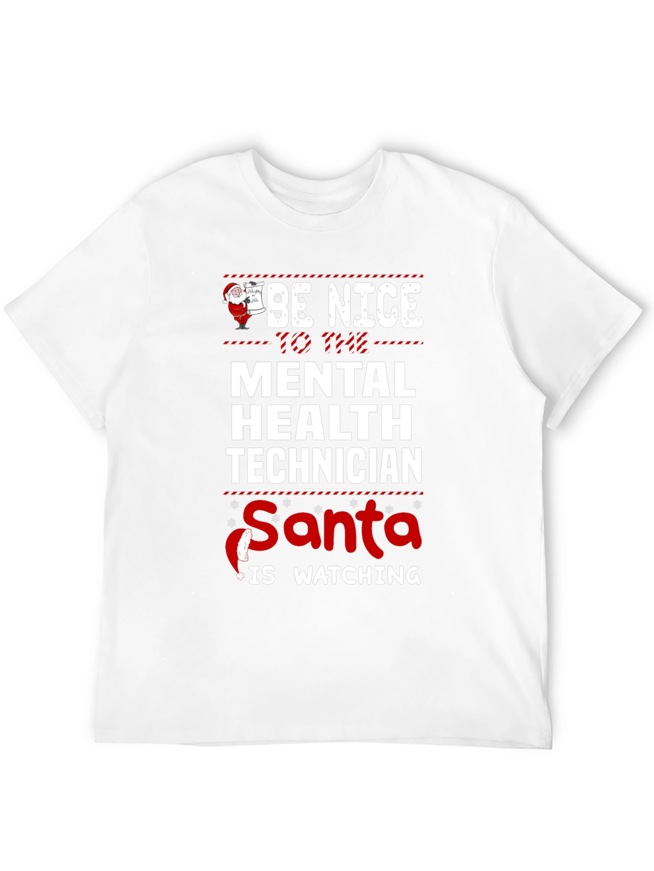 Mental Health Tech Santa Watching Christmas T-Shirt