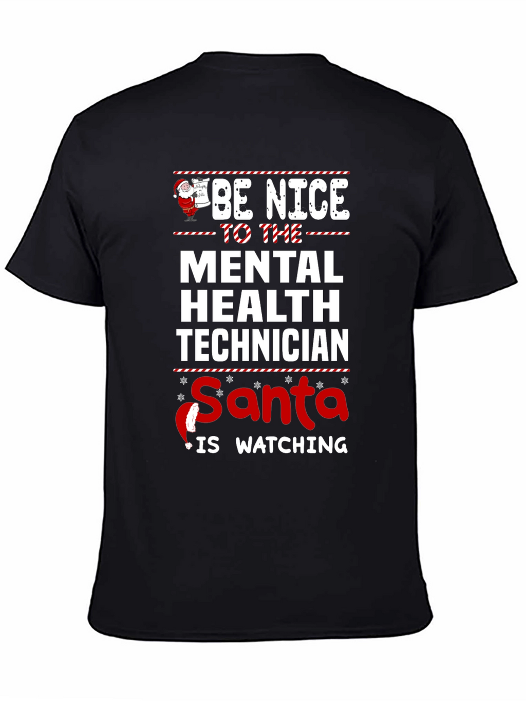 Mental Health Tech Santa Watching Christmas T-Shirt