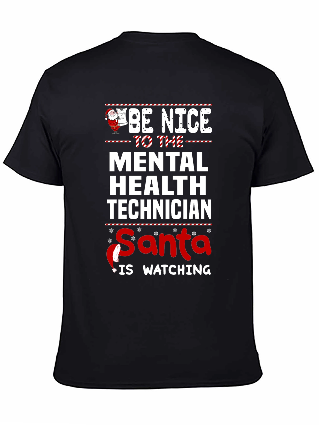 Mental Health Tech Santa Watching Christmas T-Shirt
