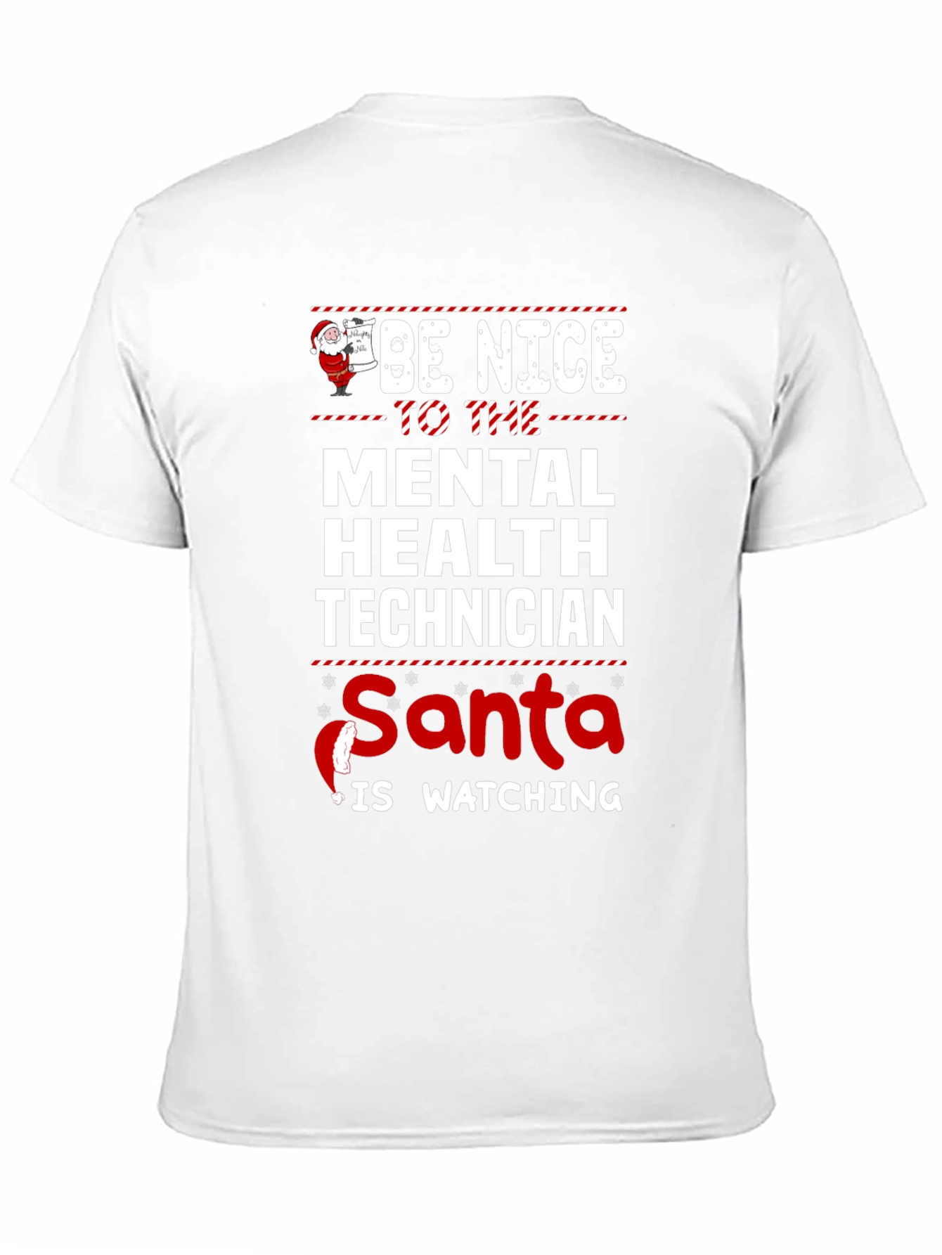 Mental Health Tech Santa Watching Christmas T-Shirt