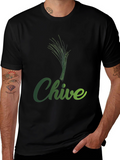 Chive Plant Graphic T-Shirt - Herb Lover Tee