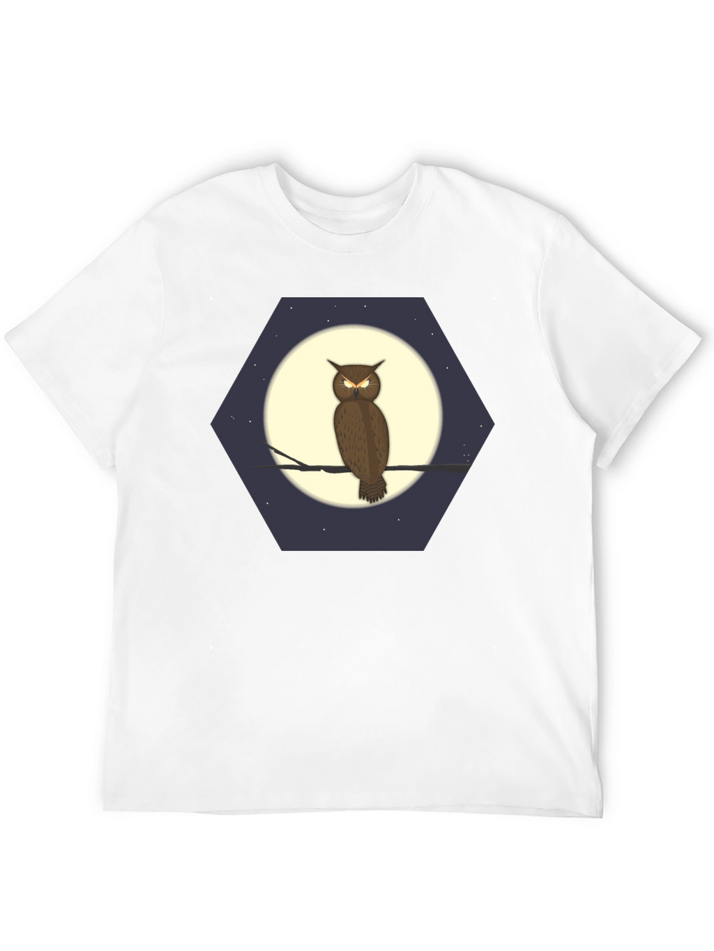 Owl Moon Hexagon Graphic T-Shirt