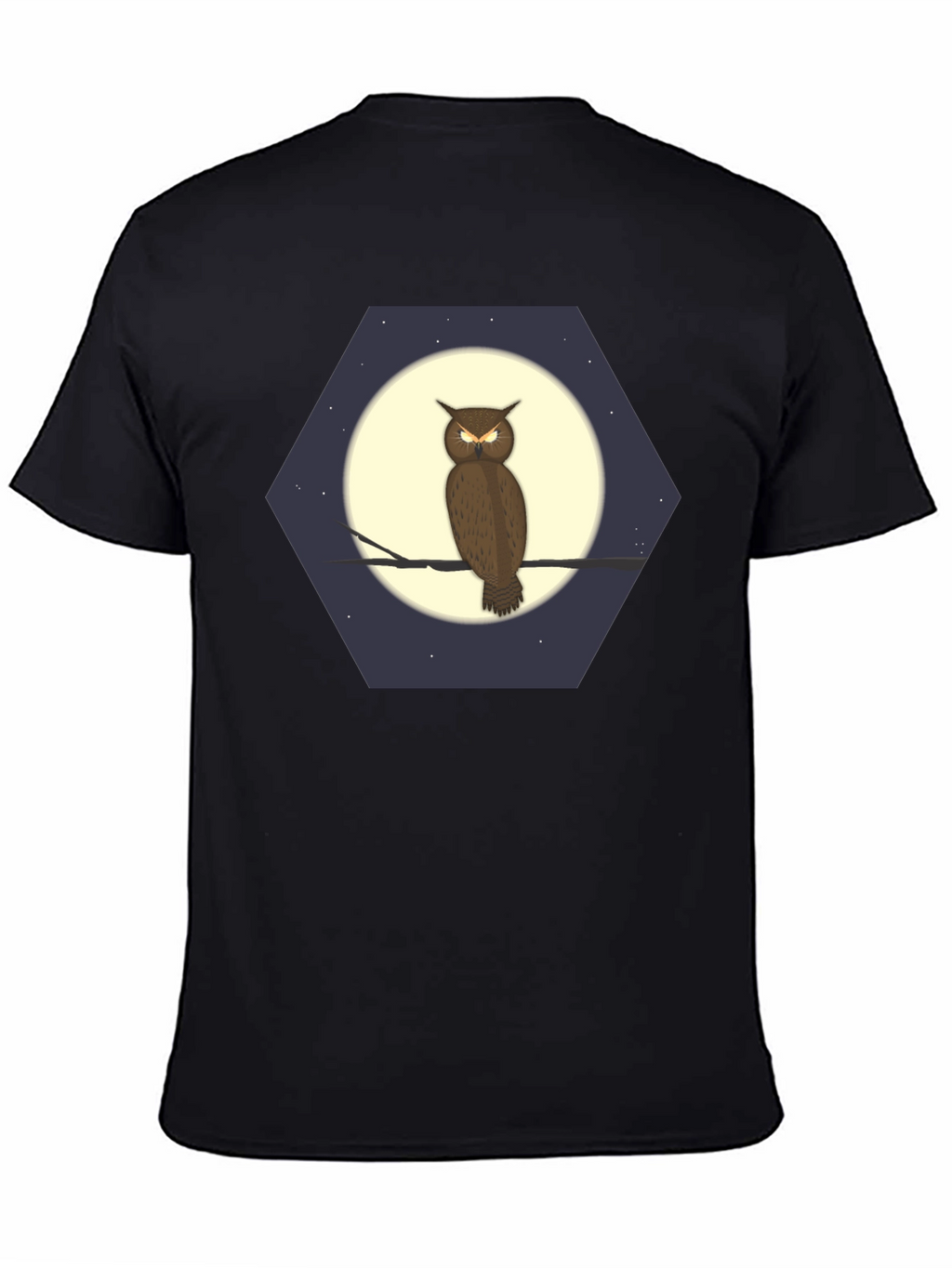 Owl Moon Hexagon Graphic T-Shirt