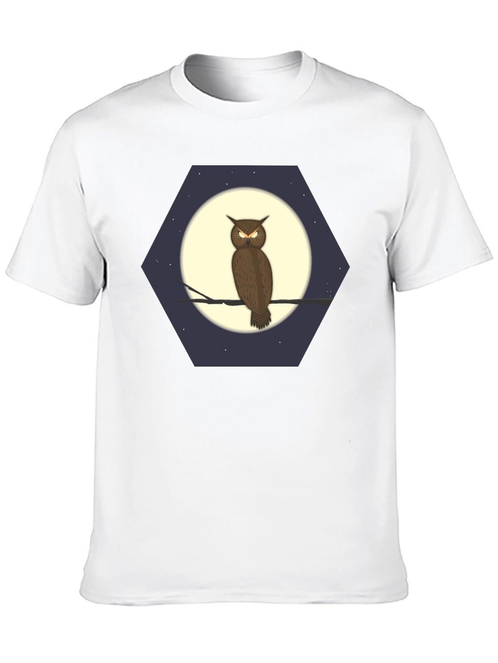 Owl Moon Hexagon Graphic T-Shirt