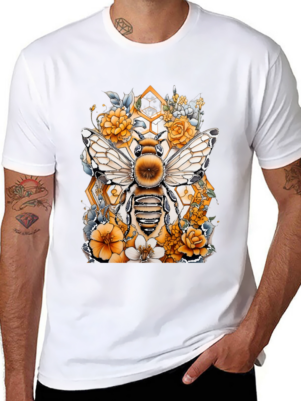 Bee & Floral Graphic T-Shirt