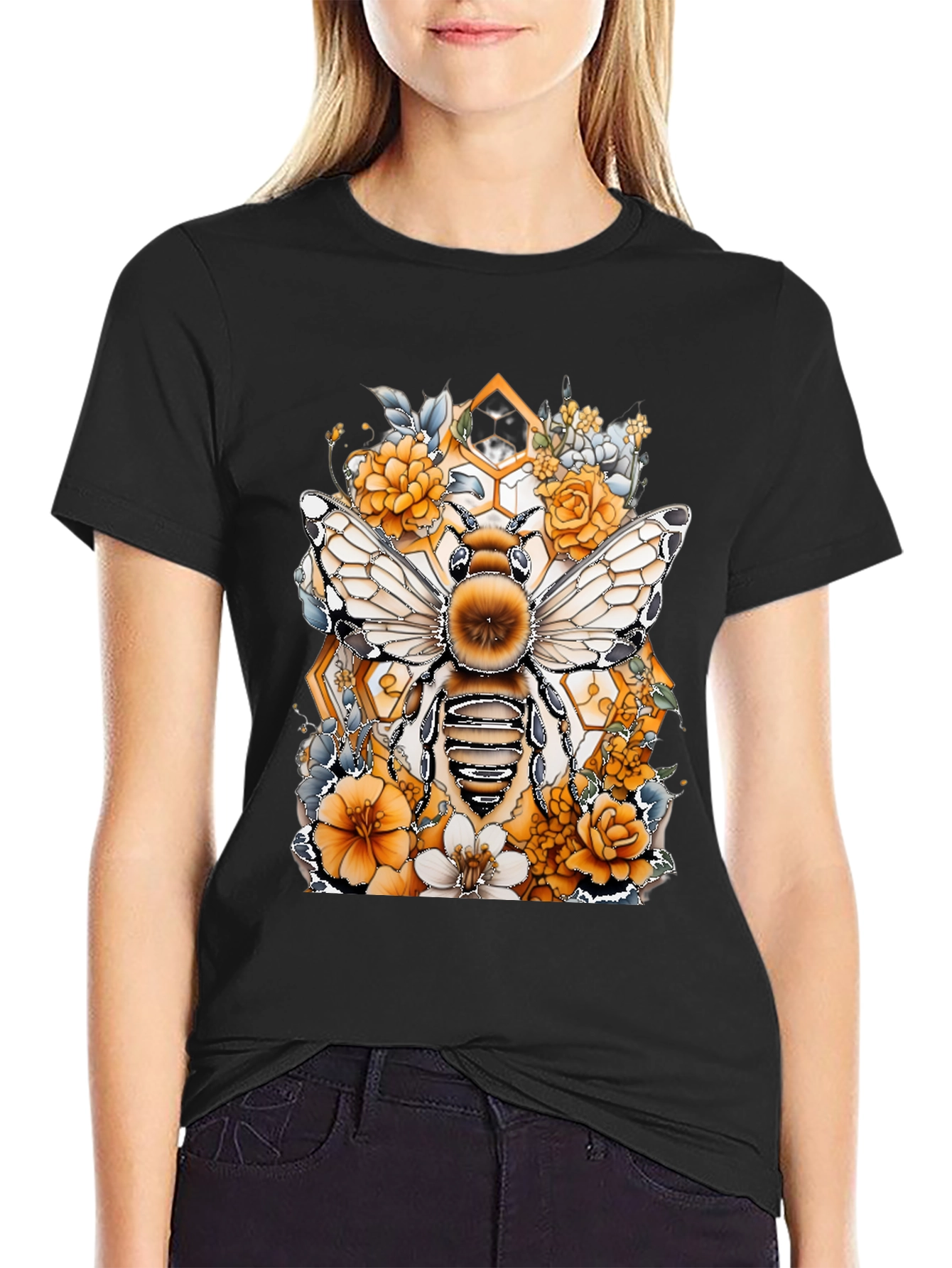 Bee & Floral Graphic T-Shirt