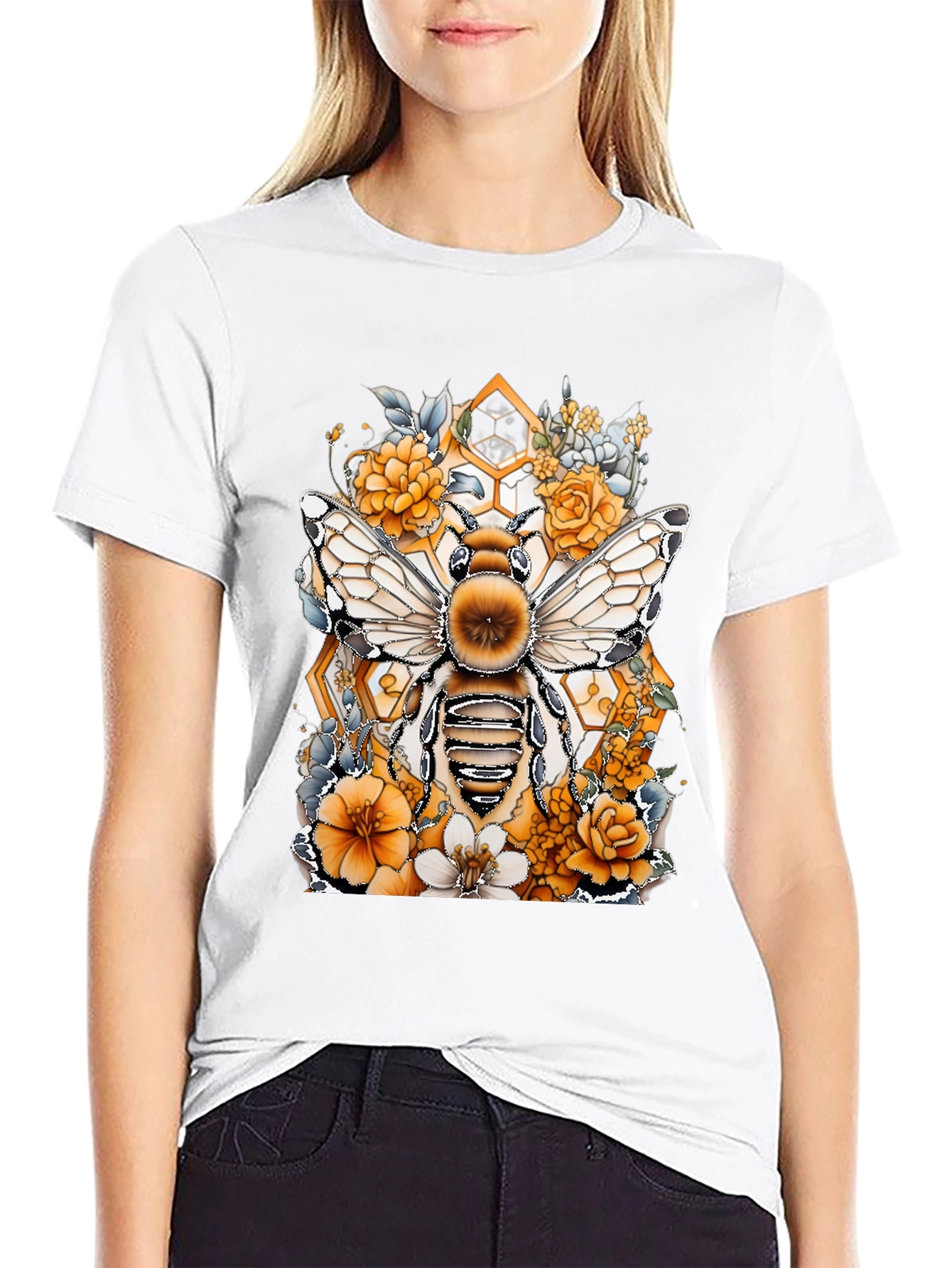 Bee & Floral Graphic T-Shirt