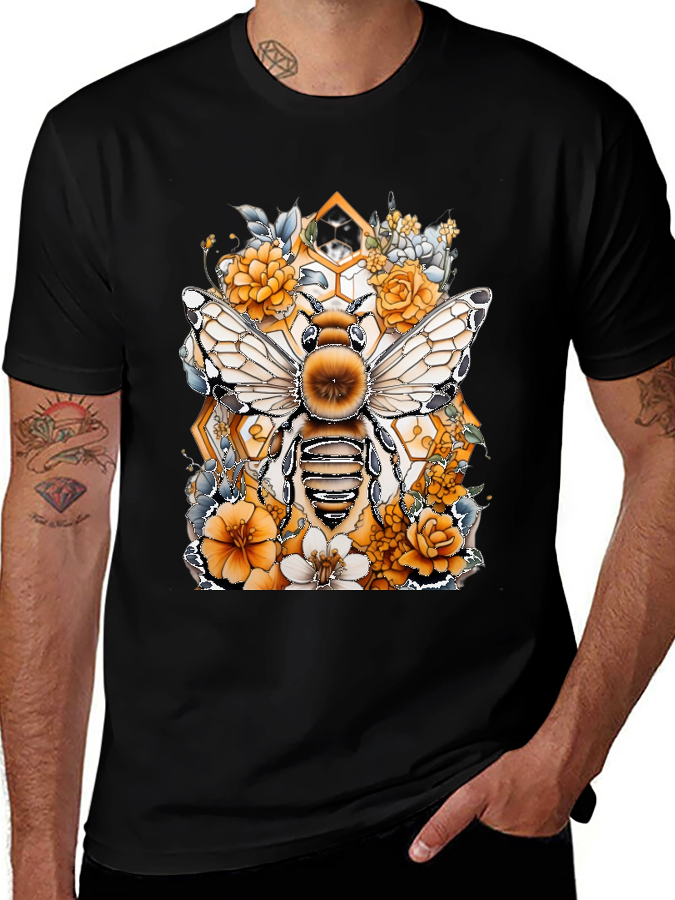 Bee & Floral Graphic T-Shirt