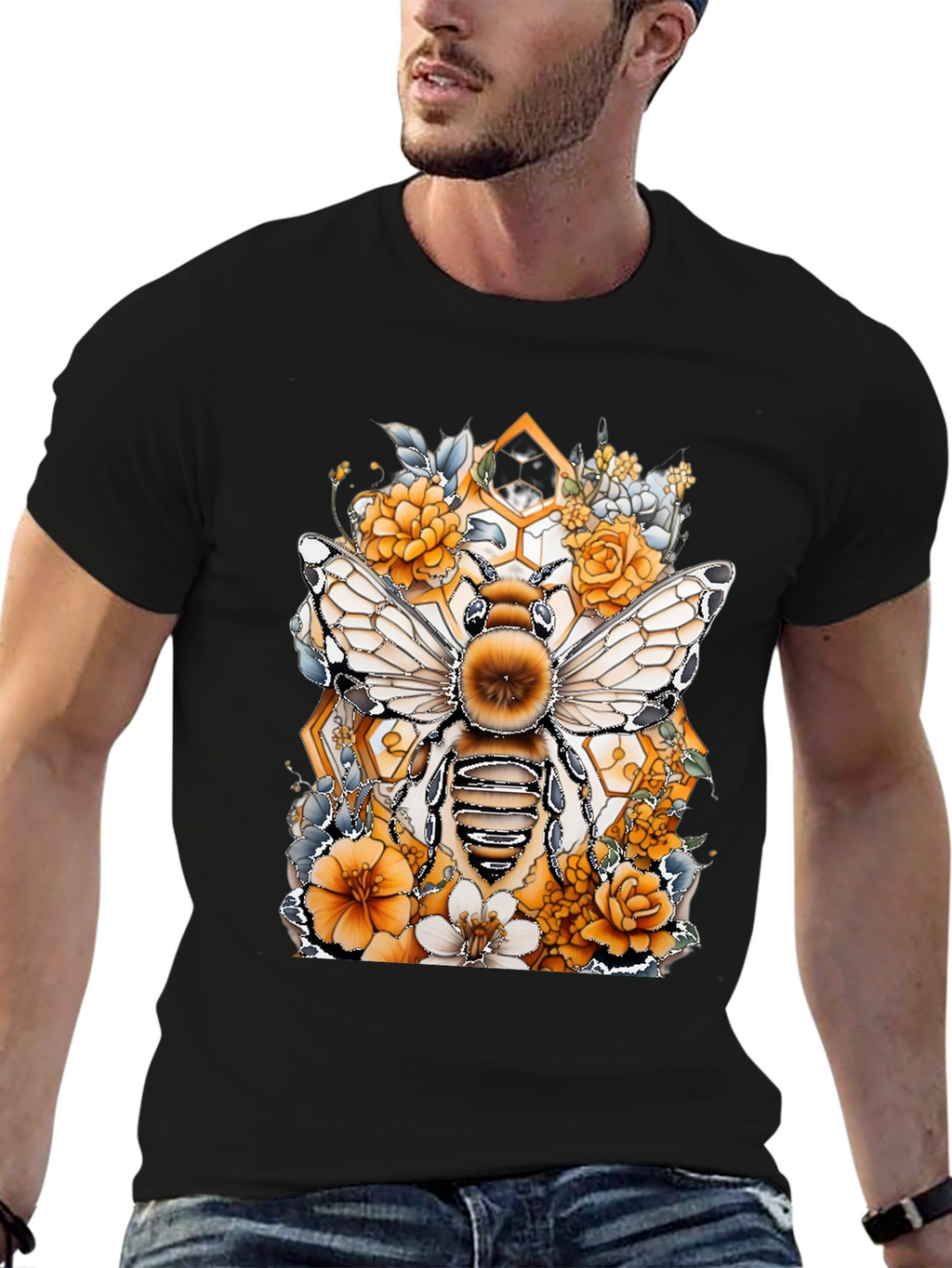 Bee & Floral Graphic T-Shirt