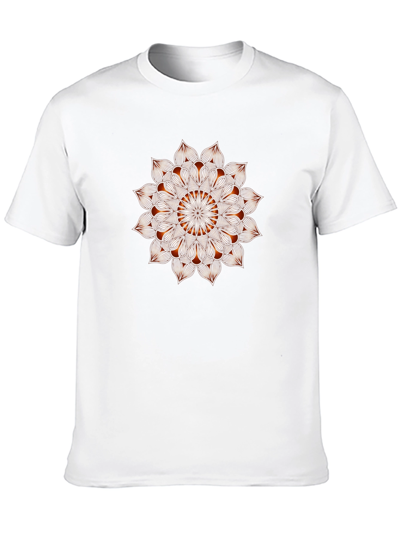 Black T-Shirt with Geometric Mandala Print