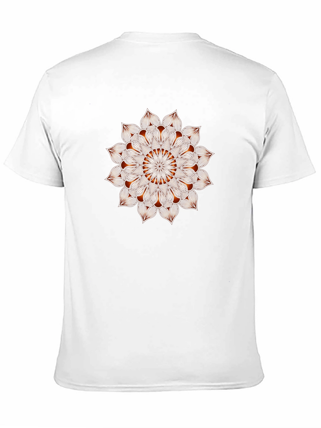 Black T-Shirt with Geometric Mandala Print