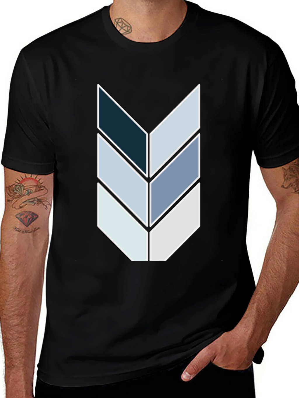 Modern Geometric Arrow Graphic T-Shirt