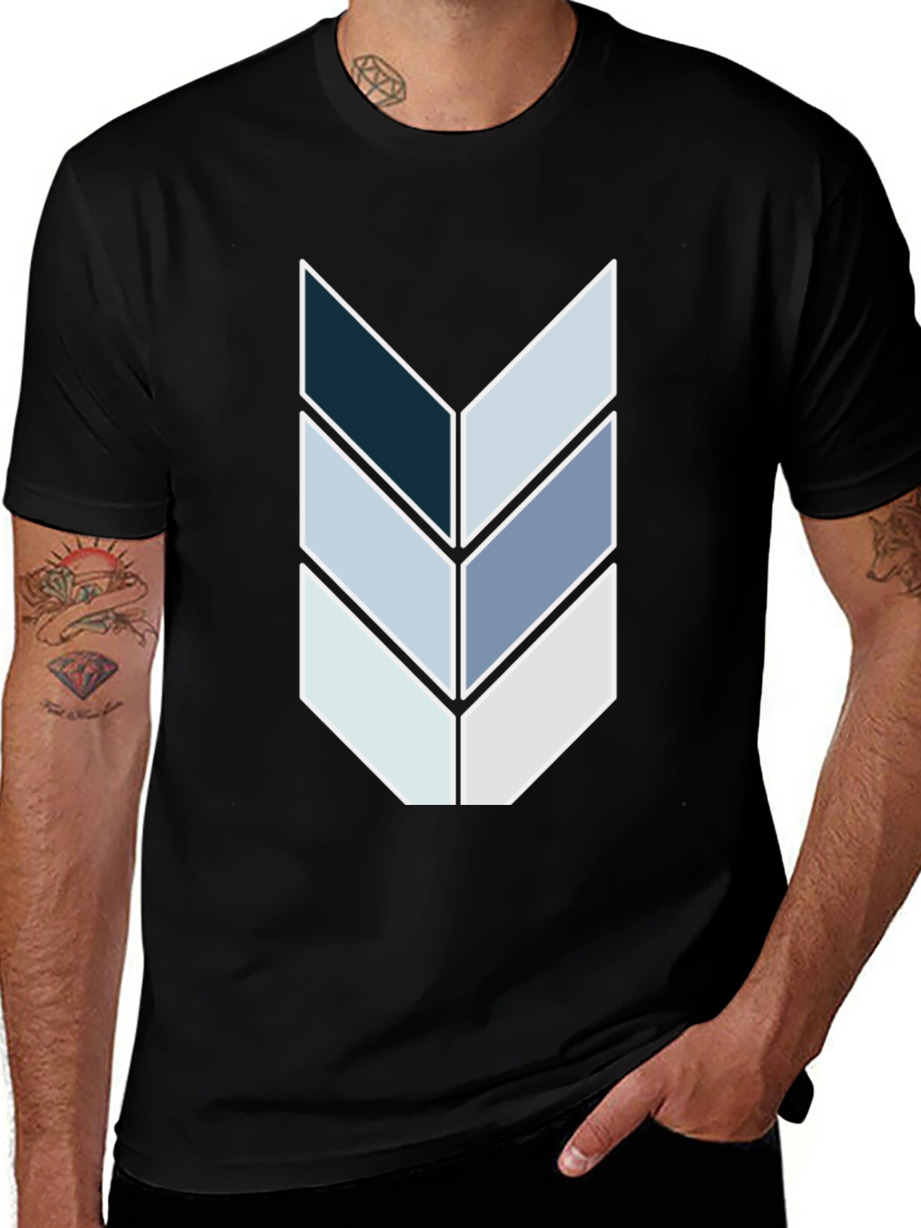 Modern Geometric Arrow Graphic T-Shirt