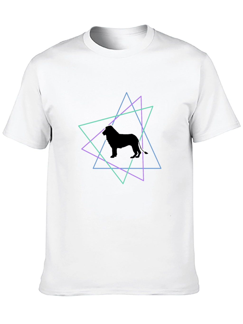 Geometric Dog Silhouette T-Shirt - Black
