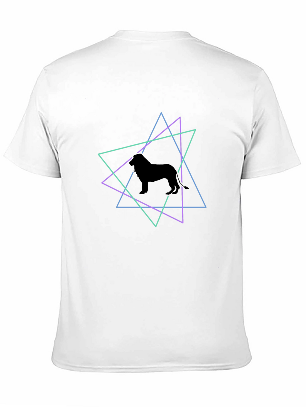 Geometric Dog Silhouette T-Shirt - Black