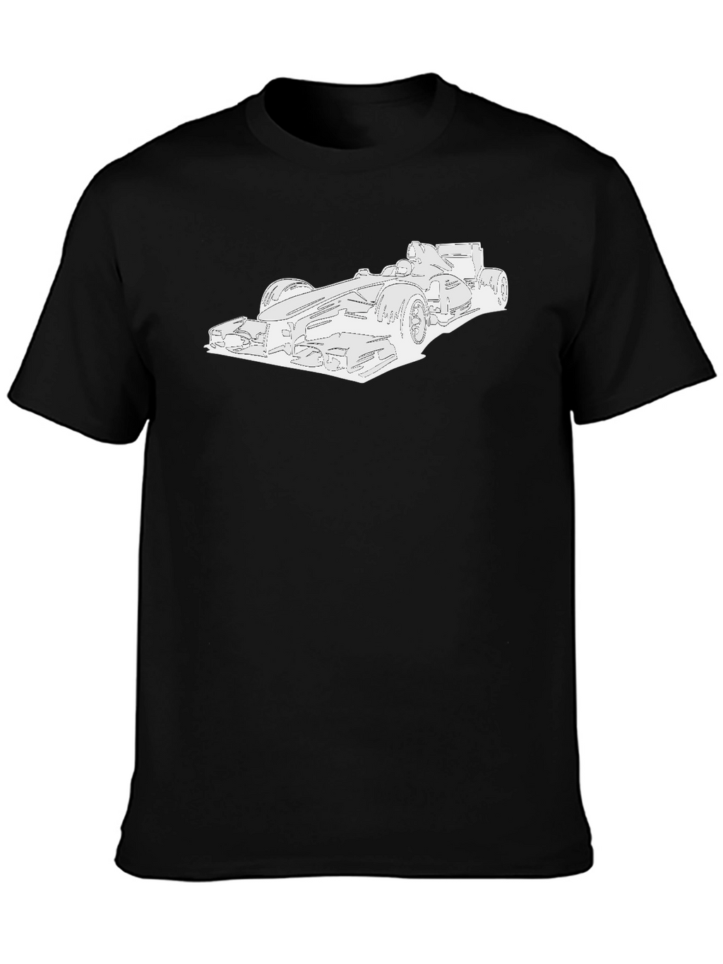 Race Car Graphic T-Shirt - Sleek Black Tee