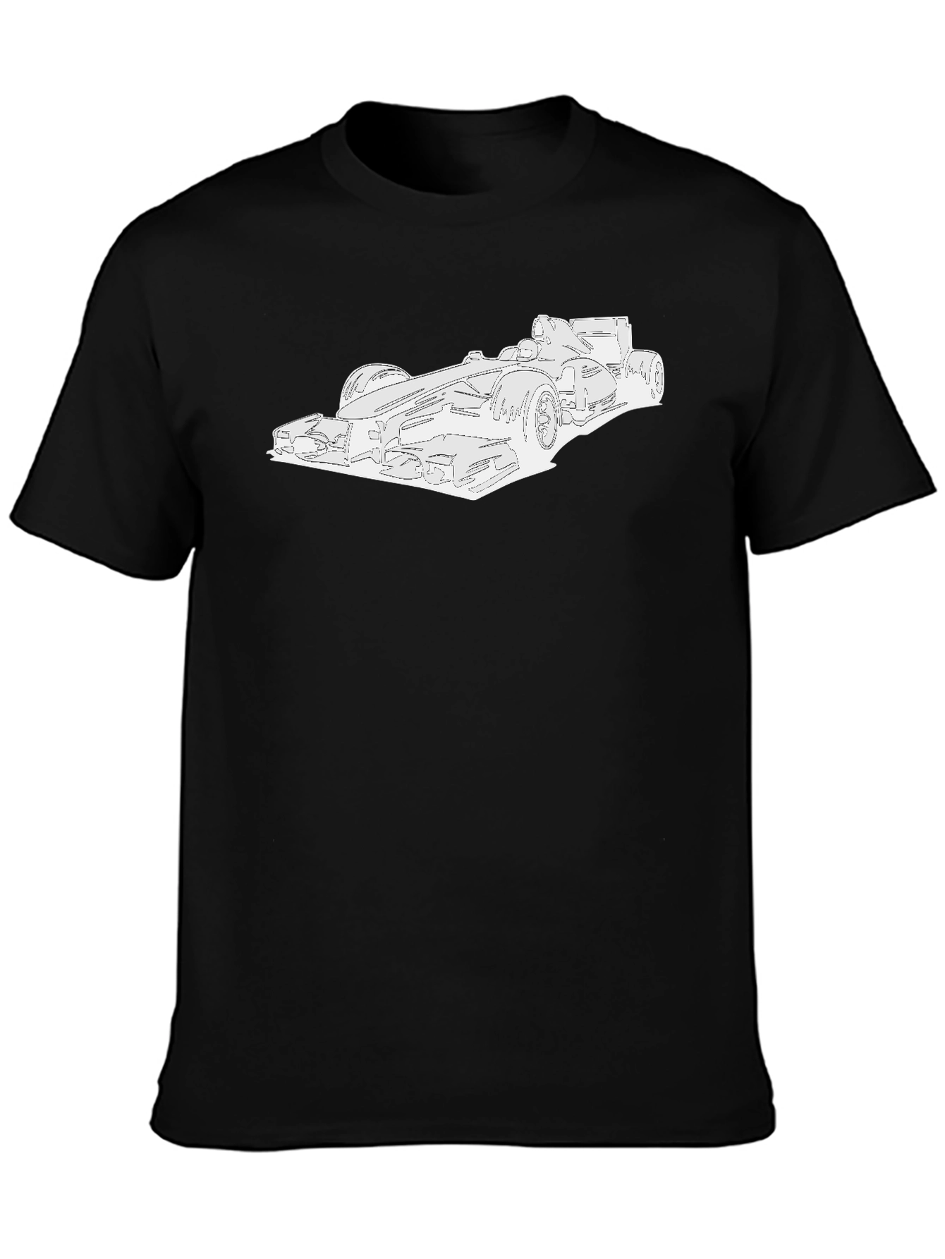 Race Car Graphic T-Shirt - Sleek Black Tee