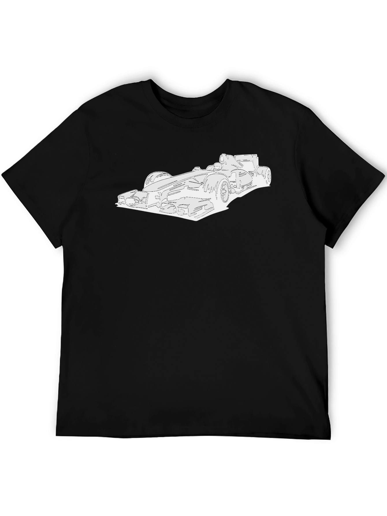 Race Car Graphic T-Shirt - Sleek Black Tee