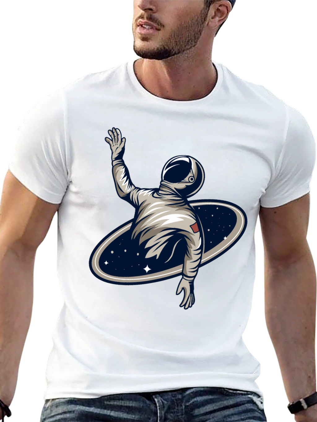 Astronaut Galaxy T-Shirt - Black Graphic Tee
