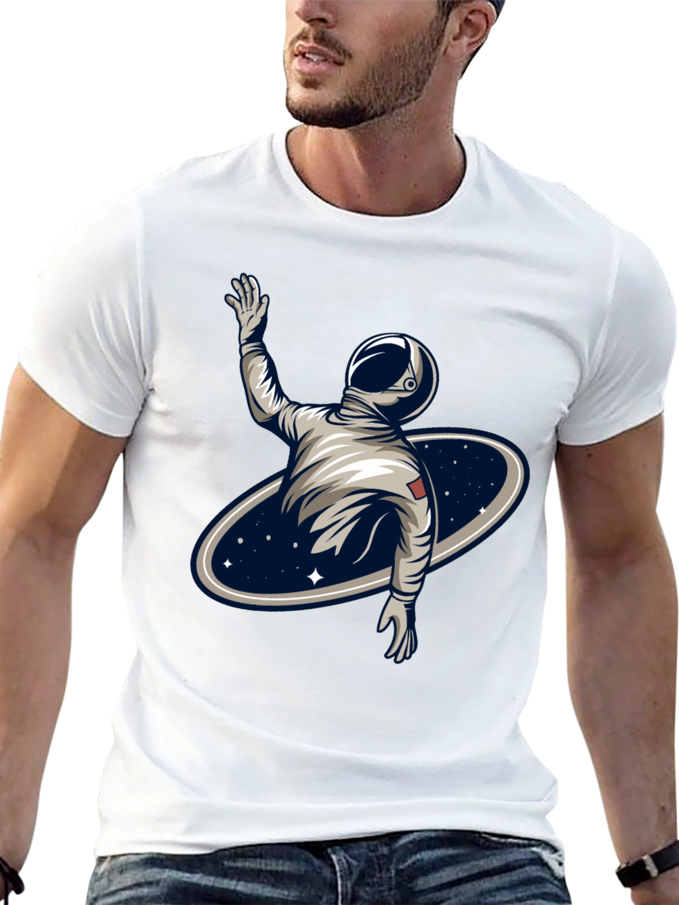 Astronaut Galaxy T-Shirt - Black Graphic Tee