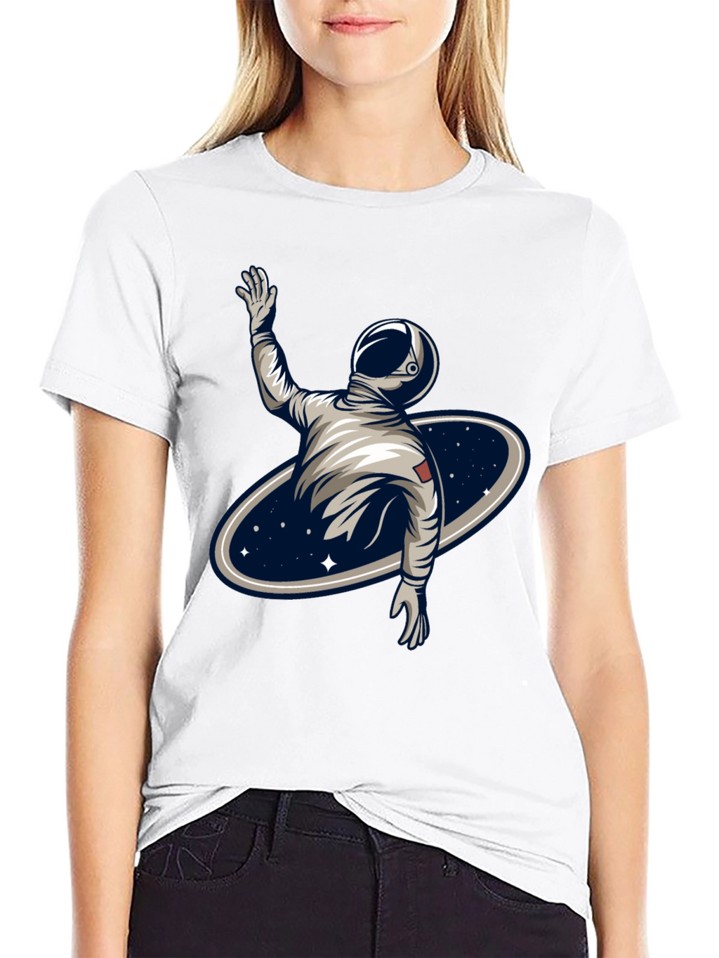 Astronaut Galaxy T-Shirt - Black Graphic Tee