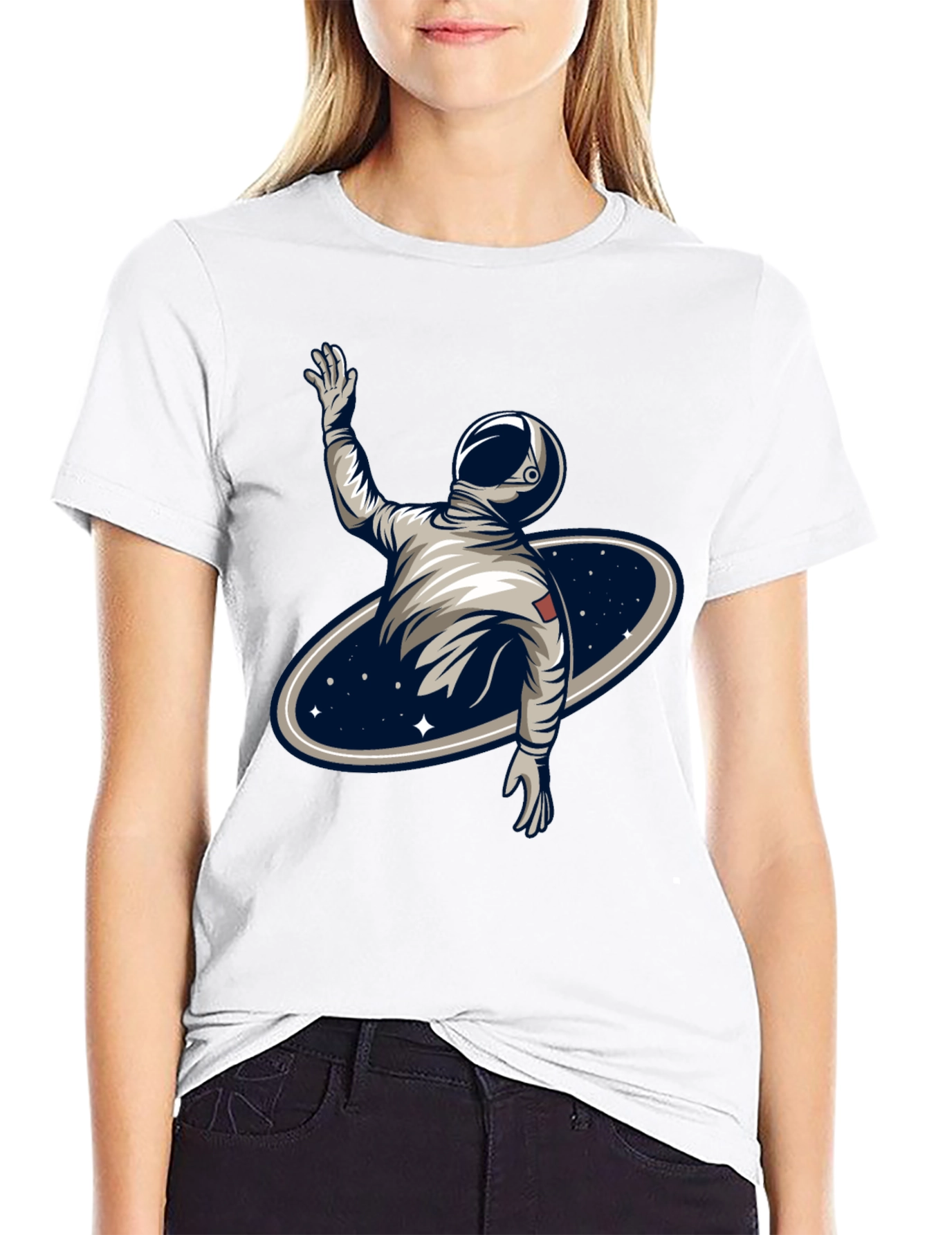 Astronaut Galaxy T-Shirt - Black Graphic Tee